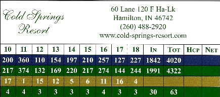 Cold Springs Golf Course,Hamilton, Indiana,  - Golf Course Photo