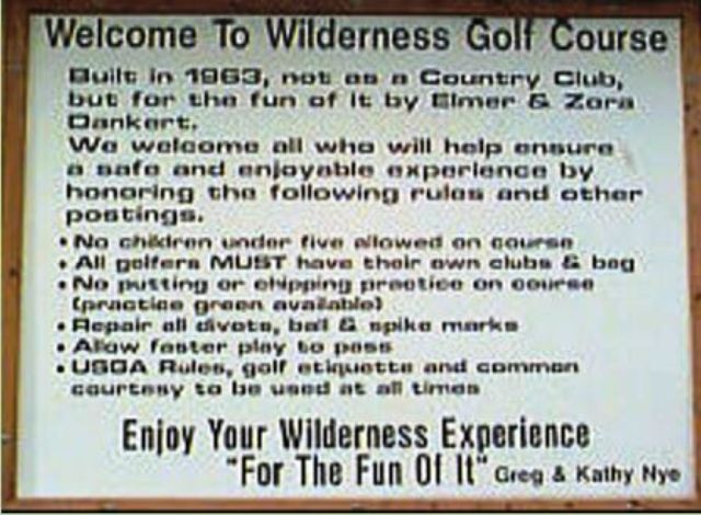 Wilderness Golf Course, CLOSED 2015